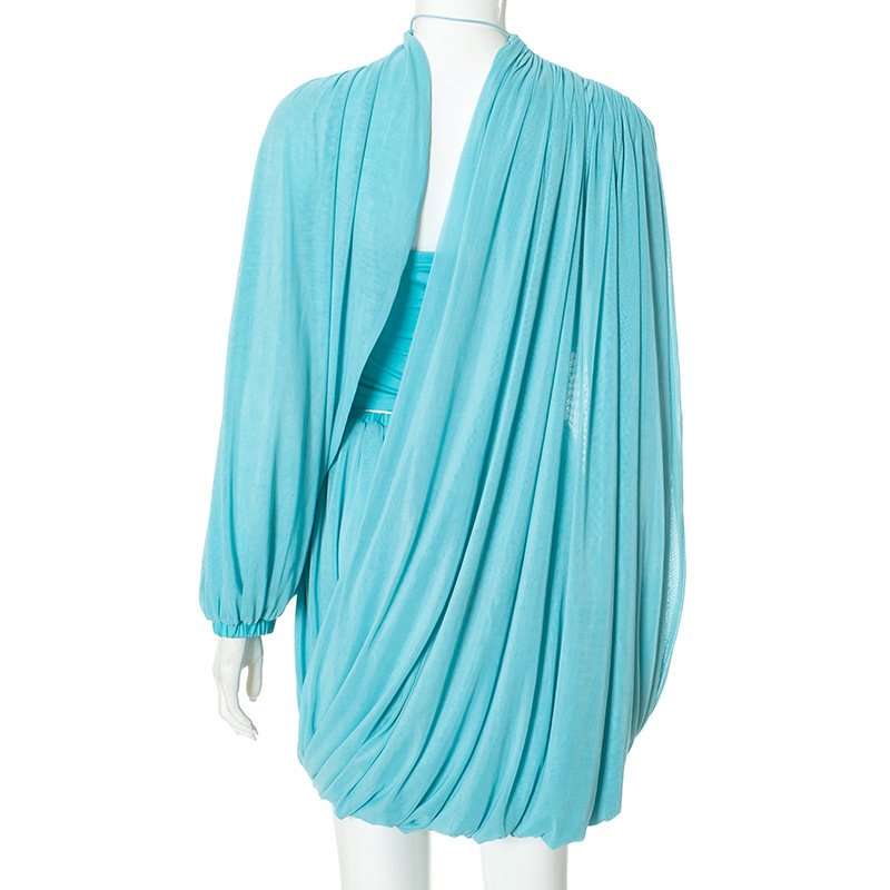 Asymmetrical Draped Tube Top 2-piece Overskirt Set image 6