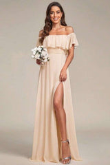 Off-Shoulder Ruffle Maxi Dress image 0