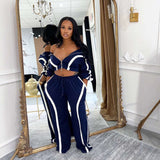 Tracksuit with Contrast Piping - L, Blue image