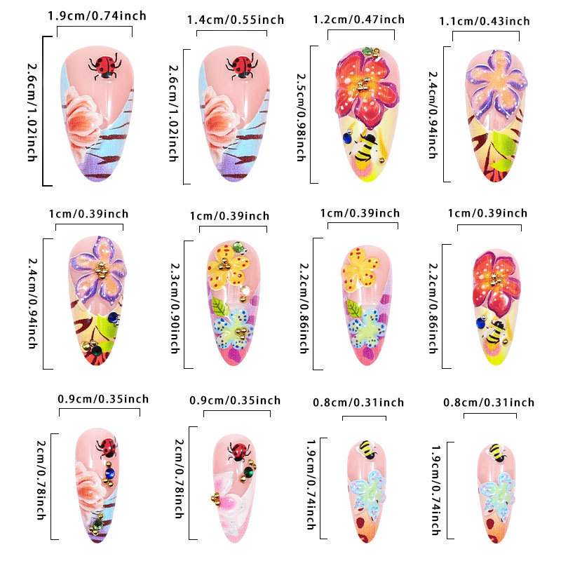 Colorful 3D Floral and Insect Nail Art Set image 4
