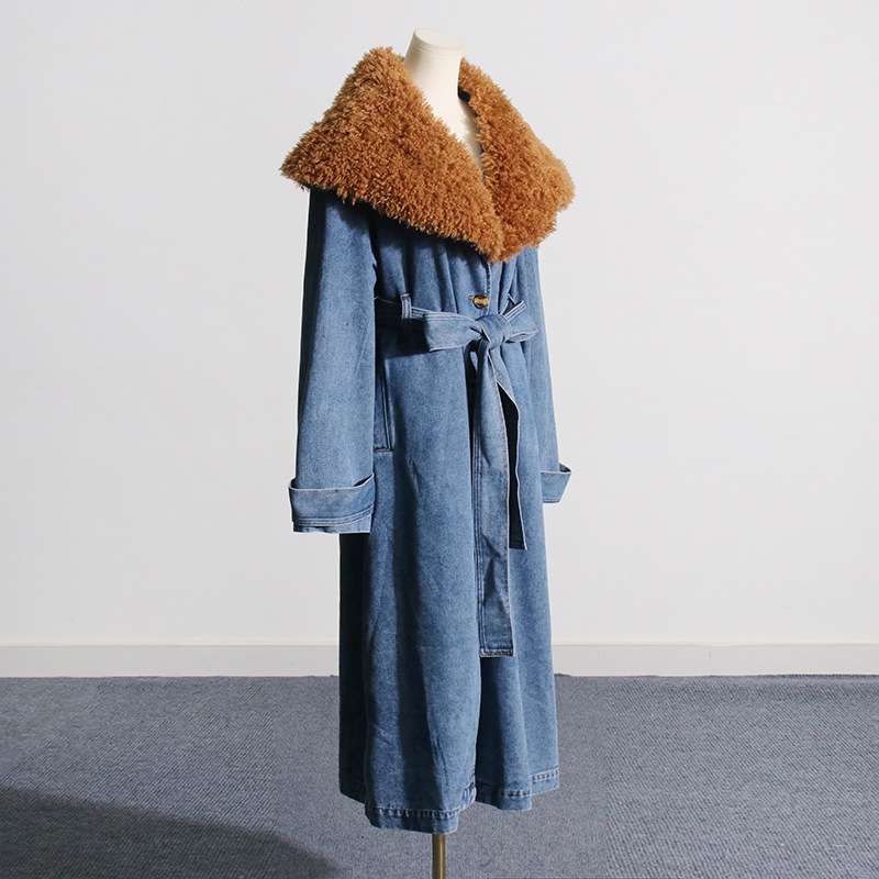 Fur Collar Trench Coat image 1