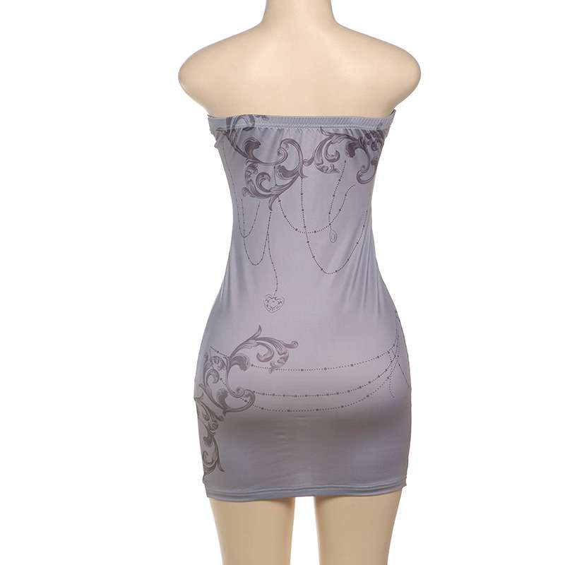 Strapless Gray Mini Dress image 7