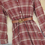 Rustic Plaid Maxi Dress with Belt image 6