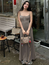 Casual Chic Maxi Dress - M, Brown image