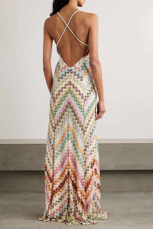 Colorful Chevron Maxi Dress image 2