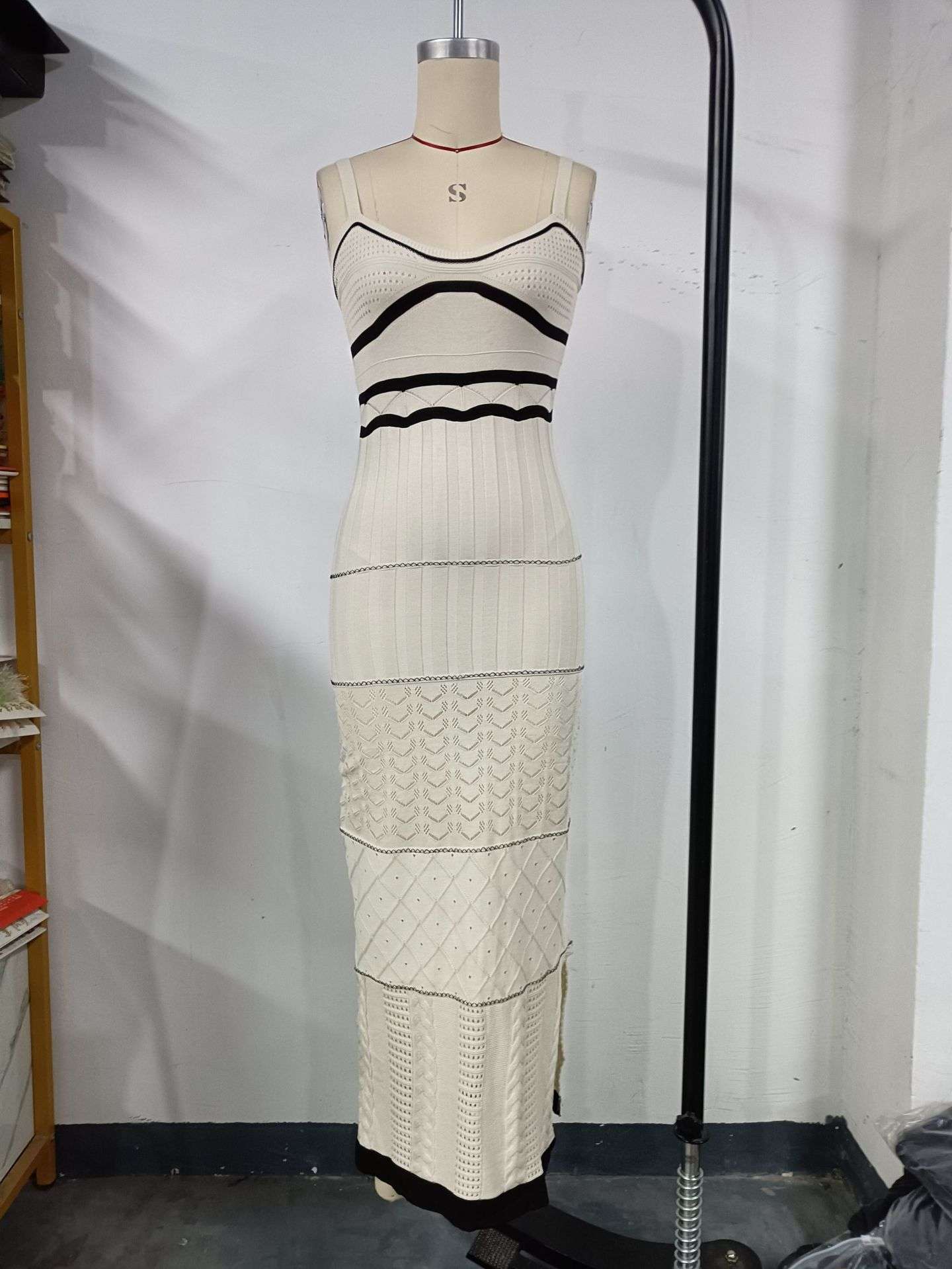 Crochet-Design Maxi Dress with Slit image 4