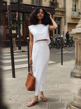 Crop Top and Midi Skirt Set image 1