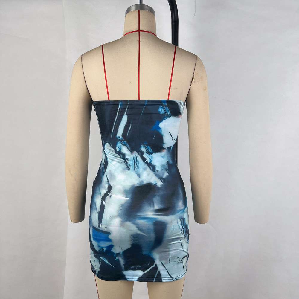 Strapless Tie-Dye Mini Dress image 4