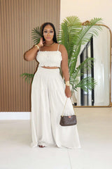 Strappy Top and Wide-Leg Pants Summer Outfit image 3