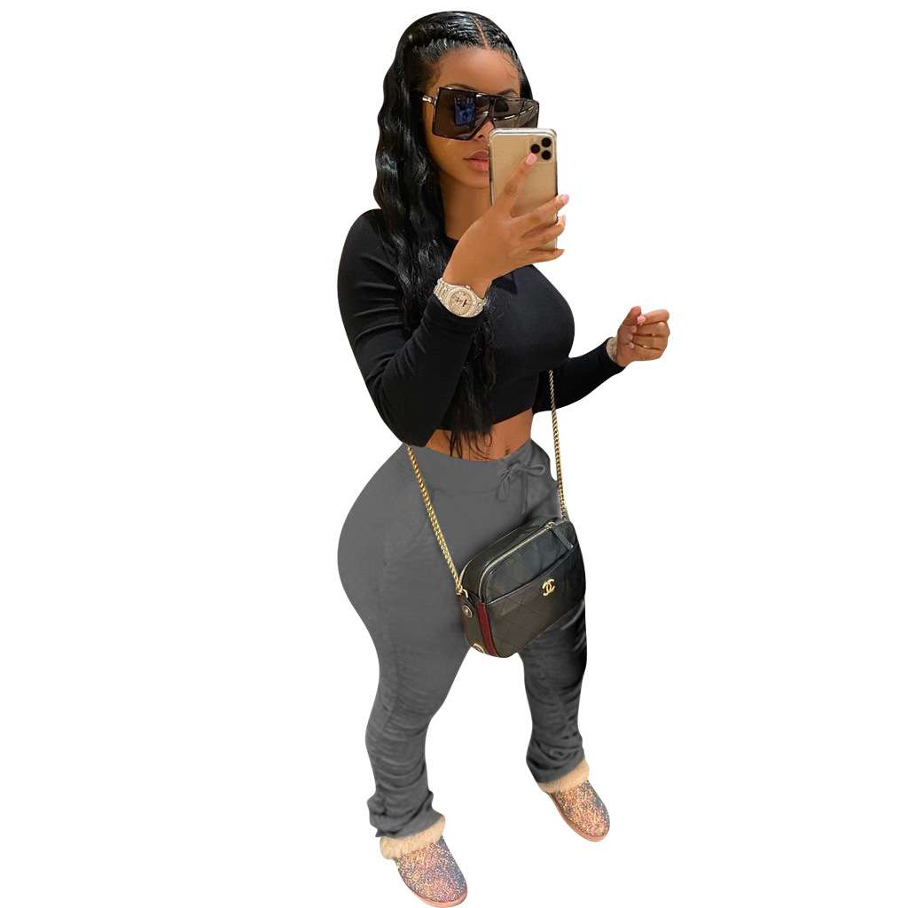 Solid Patchwork Pencil Pants image 6