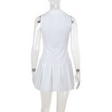 LuxeSport Pleated Zip-Up Mini Dress image 2