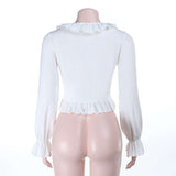 Ruffled Long Sleeve Crop Top image 3