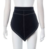 Asymmetrical High-Waisted Denim Mini Skirt image 4