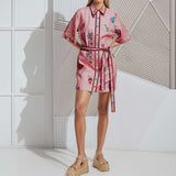 Button-Down Shirt Dress with Waist Tie image 4