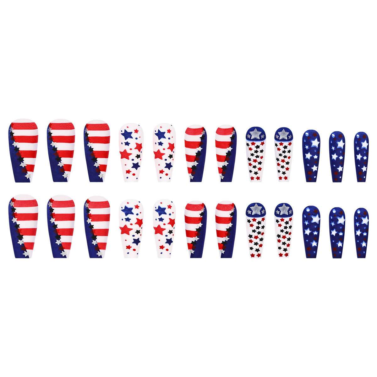 Patriotic Stars and Stripes Nail Art Set image 3