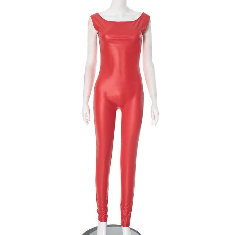 PU Sleeveless Skinny Jumpsuit image 4