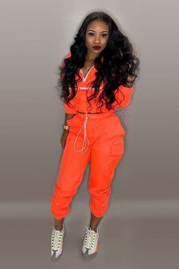 Casual Two-Piece Windbreaker Tracksuit Set image 3