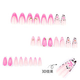 3D Floral Pink Stiletto Nail Art Set image 2