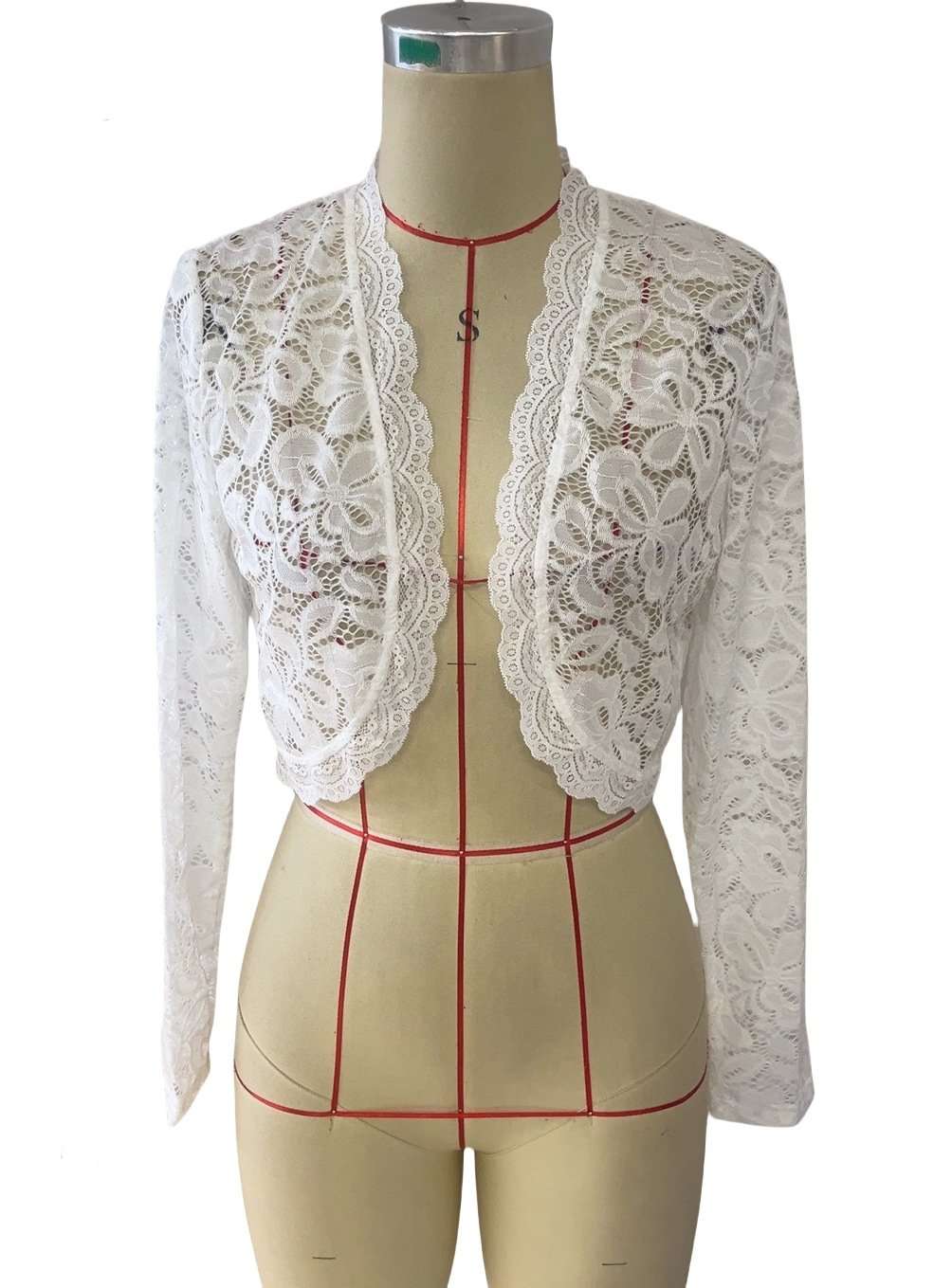Lace Open Front Long Sleeve Jacket image 5