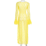 Long-Sleeve Maxi Dress with Flared Sleeves image 4