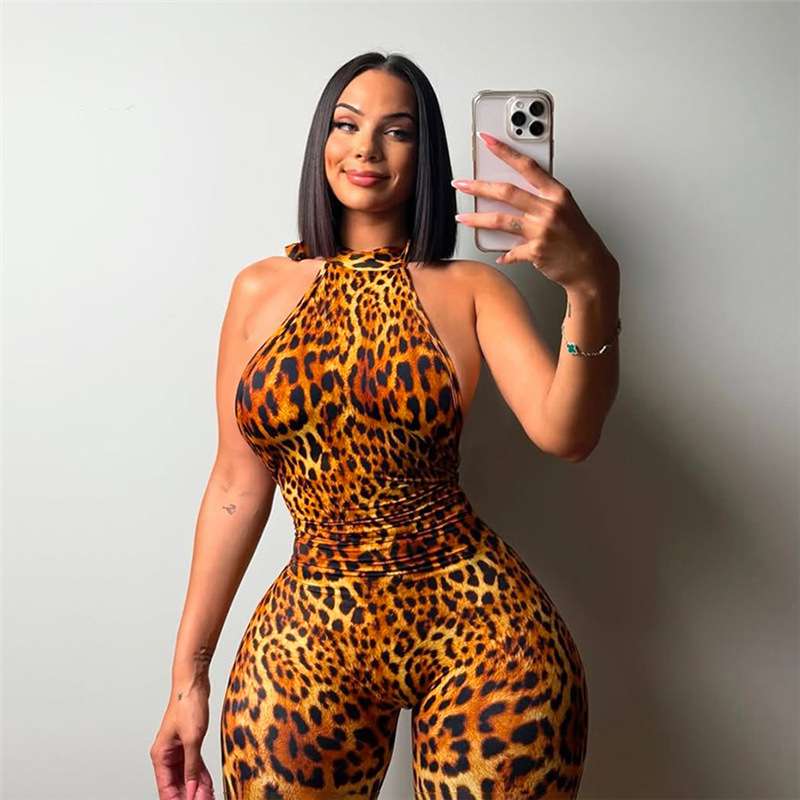 Leopard Print Halter Neck Jumpsuit image 6