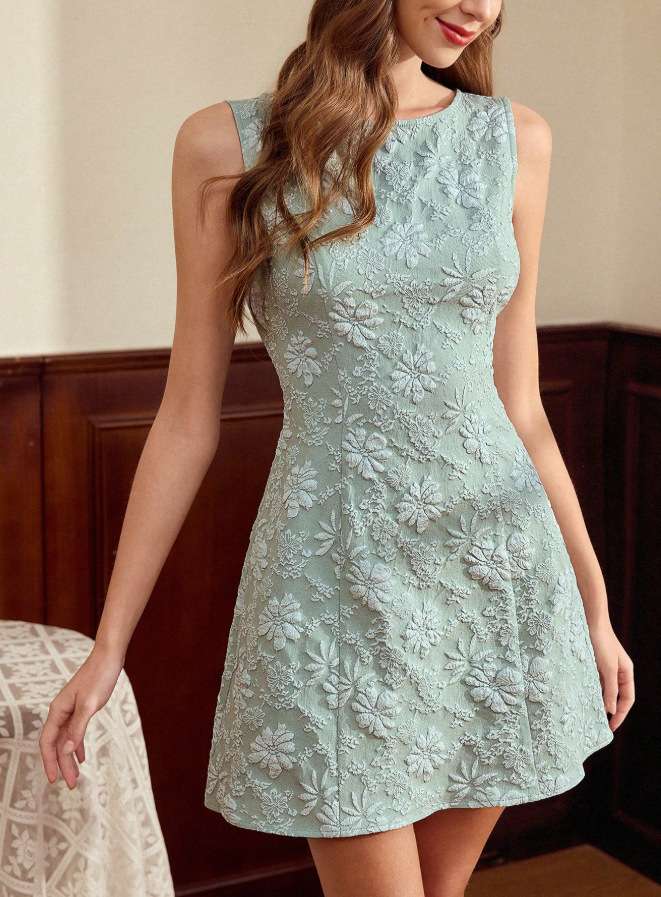 Elegant Floral Sleeveless Dress image 2