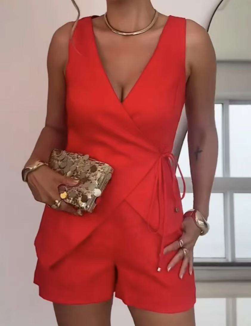 Scarlet Wrap-Front Sleeveless Top & Shorts image 2