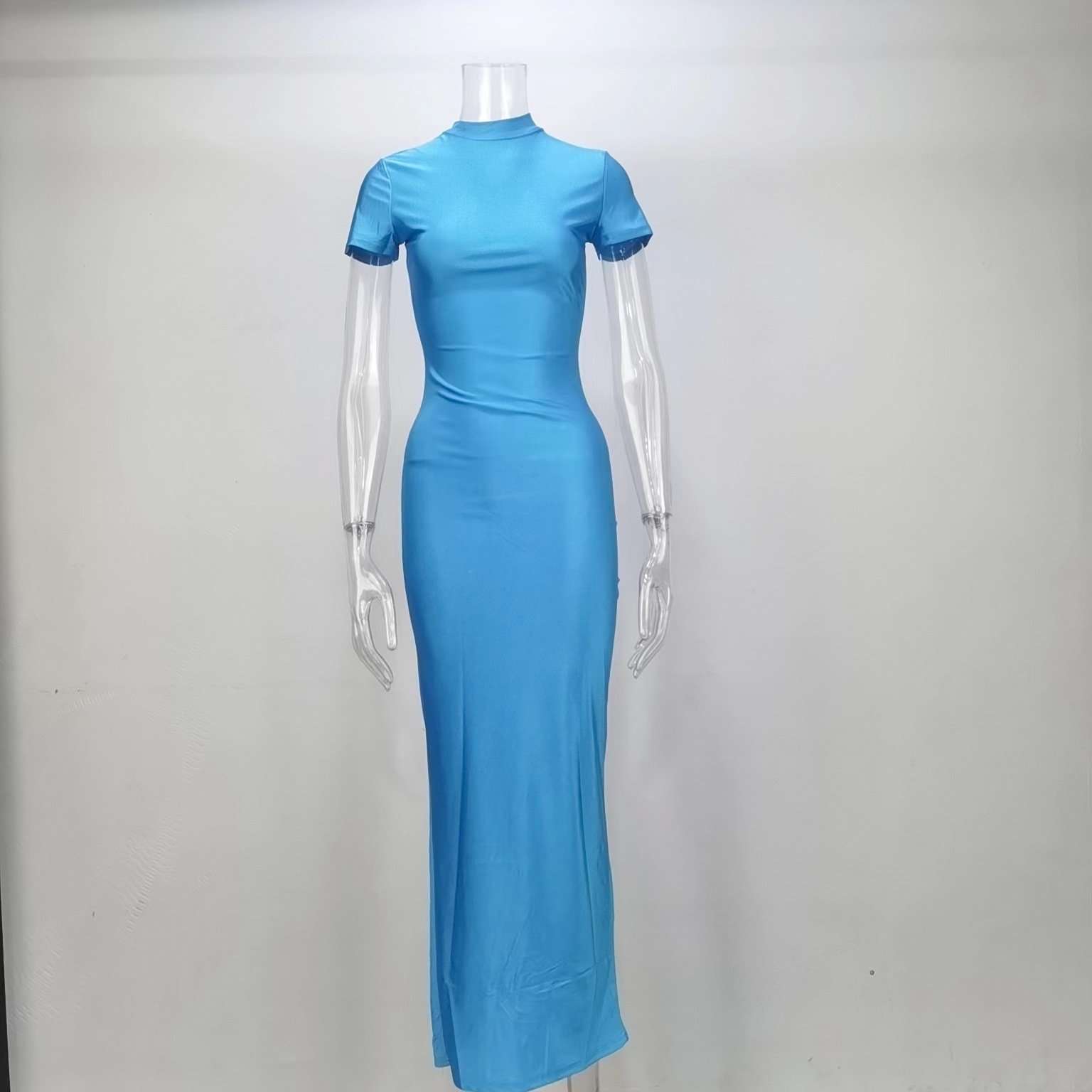 Sleek Short-Sleeve Bodycon Maxi Dress image 7