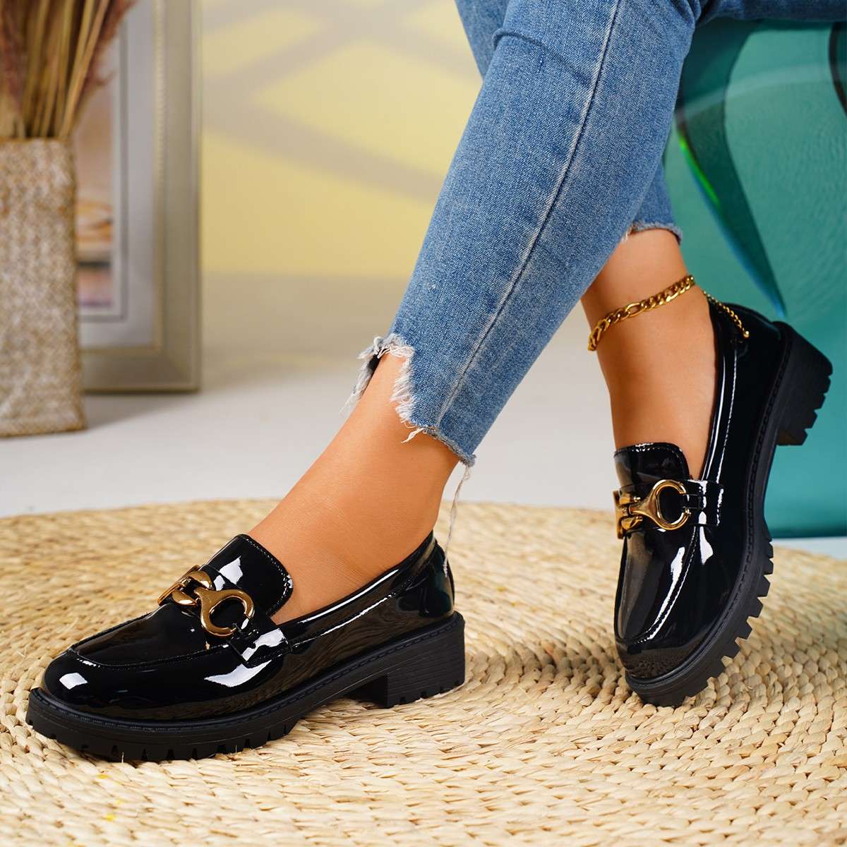 Stylish  Faux Leather Loafers image 0