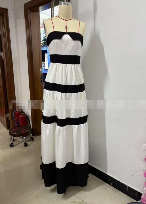 Strapless Striped Maxi Dress image 2