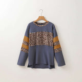 Casual Leopard-Print Colorblock Top image 4