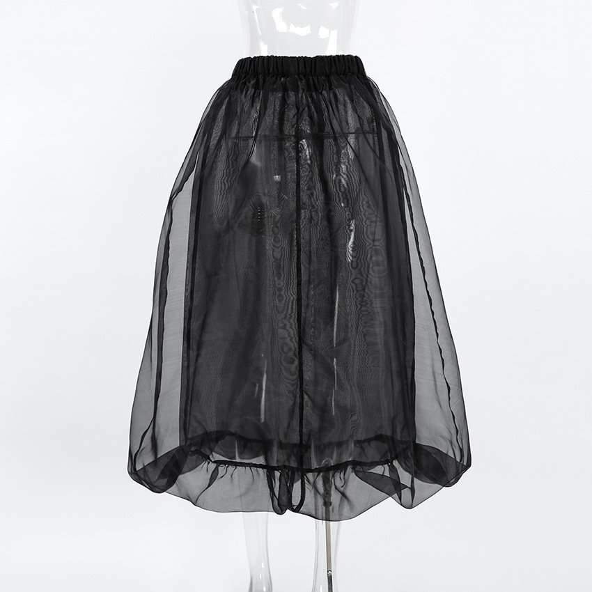 Sheer Bubble Hem Midi Skirt image 4