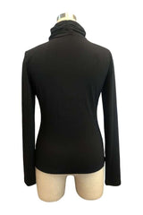 Black floral high neck ribbed top image 3