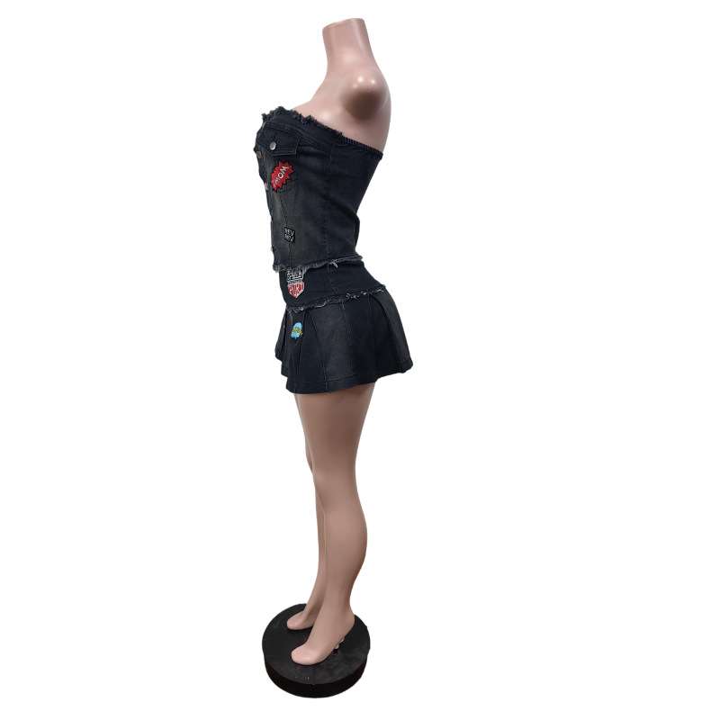 Edgy Patchwork Two-Piece Set image 4