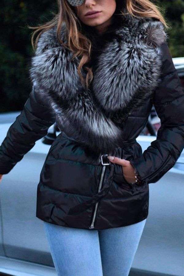 Big Collar Long-Sleeved Down Padded Jacket image 6