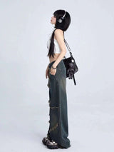 Ripped Wide-Leg Streetwear Jeans image 1