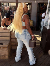 Stylish Pants with Pockets &amp; Distressed Details image 1