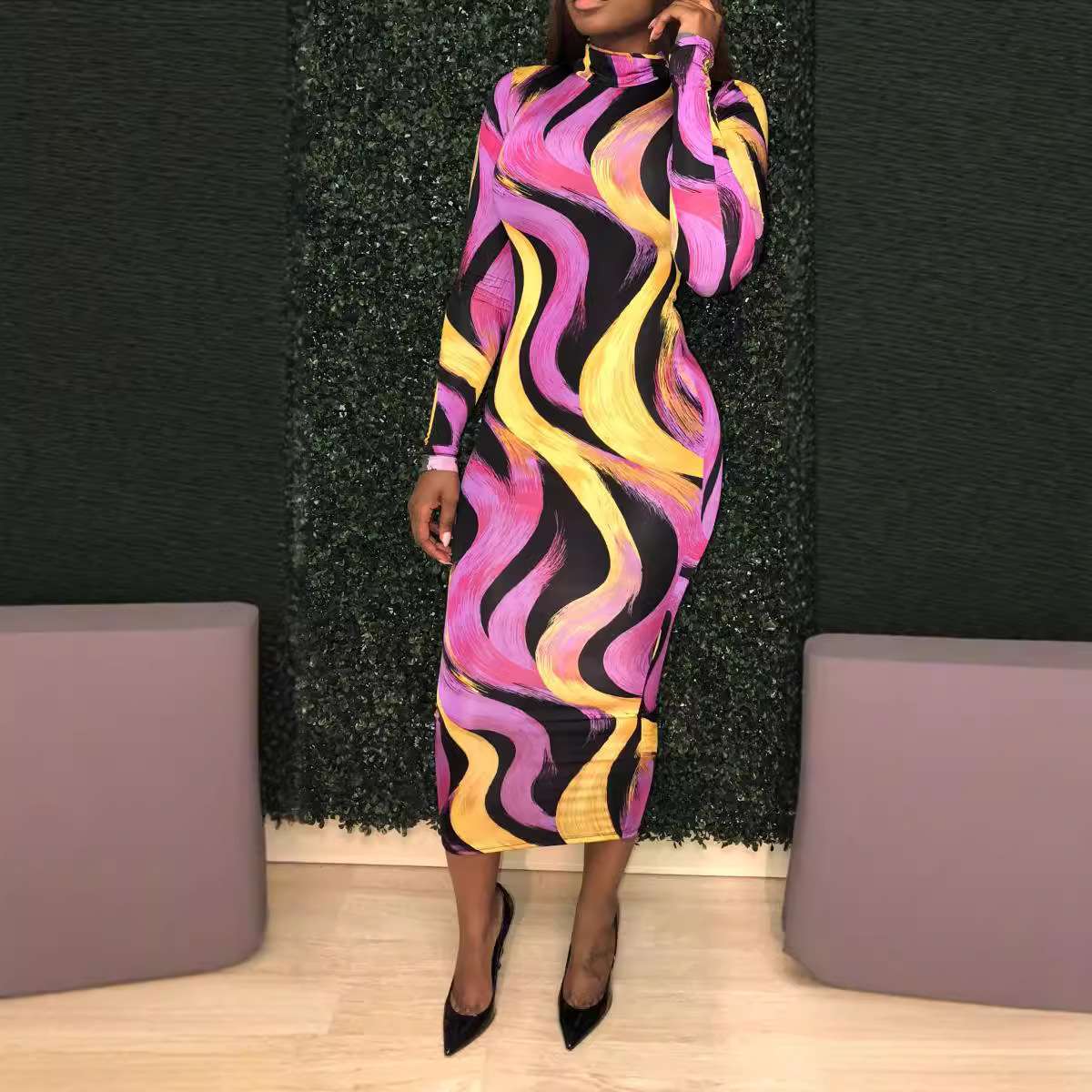 Abstract Print Slim Fit  Dress image 0