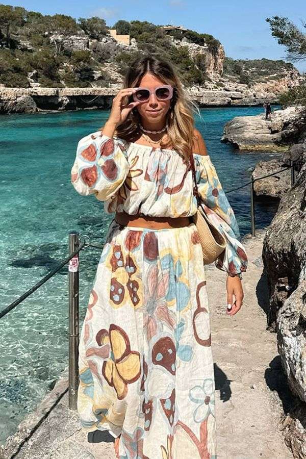 Floral Off-Shoulder Two-Piece Set image 0