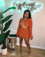 Solid Knit Skirt Set - M, Burnt Orange image