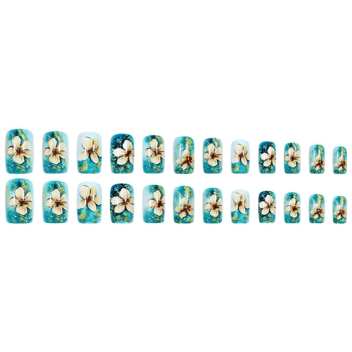 Elegant Gel Nails with Floral Accent image 4