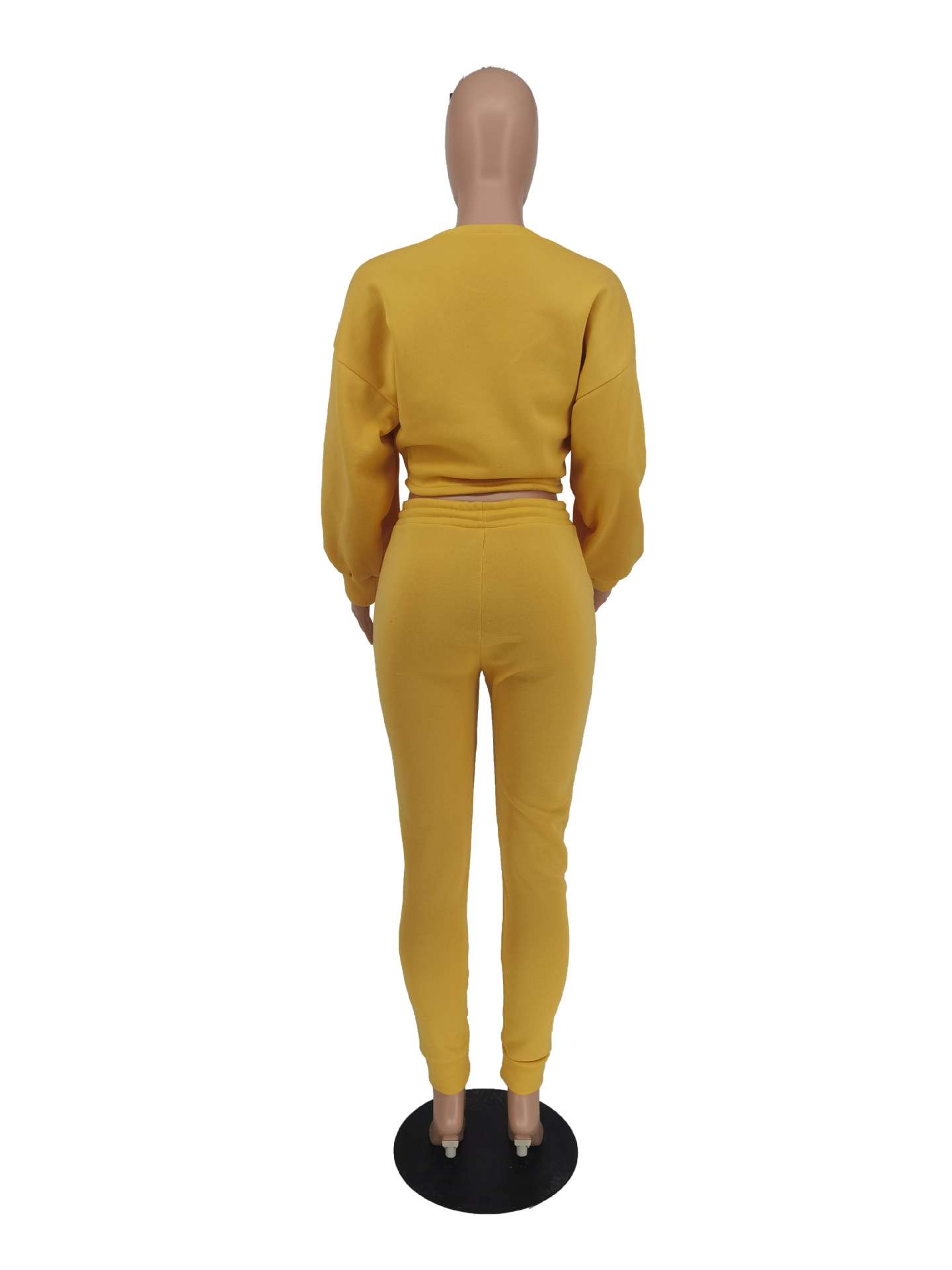 Solid O Neck Sweatshirt Pants Sets image 5