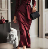 Elegant Satin Style Wrap Dress image 4