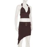 Halter Crop Top & Mini Skirt Set image 4