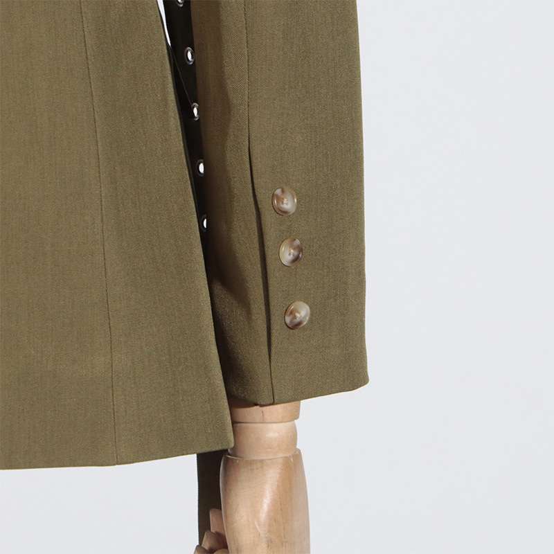 Solid Color With Belt Long Sleeve Blazers image 5