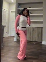 SleekFit Contrast Two Piece Set - S, Pink image