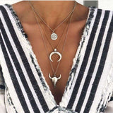 Silver Layered Necklace Set image 1