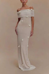 Off-Shoulder Mesh Gown image 0