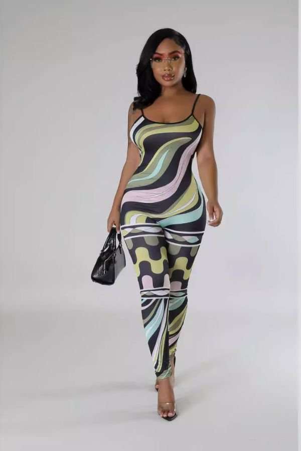 Retro Swirl Print Jumpsuit image 0