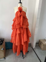 Ruffle Rose Halter Maxi Dress image 2